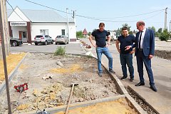 Рабочее совещание главы района на месте строительства сквера "Центральный"