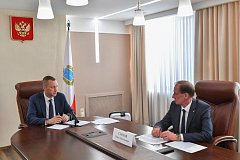 Встреча главы Татищевского района П.В.Суркова с врио Губернатора Саратовской области Р.В.Бусаргиным 