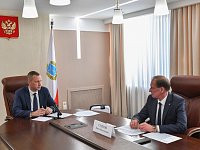 Встреча главы Татищевского района П.В.Суркова с врио Губернатора Саратовской области Р.В.Бусаргиным